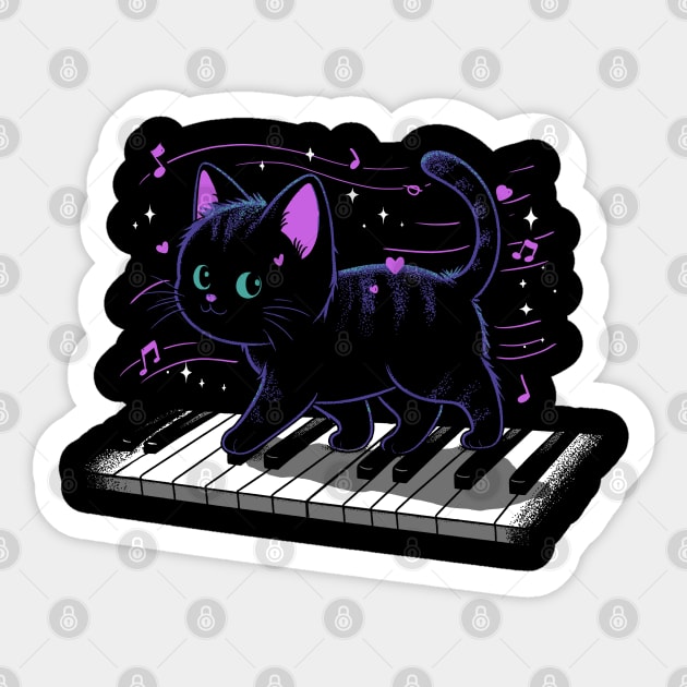 Purrfect Meowlody: Piano Paws Sticker by GoshWow®
